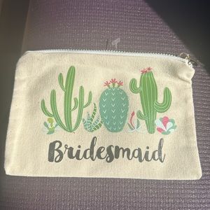 Wedding Bridesmaid Small Cotton Cloth Cosmetic Bag (new) Clean NonSmoking home